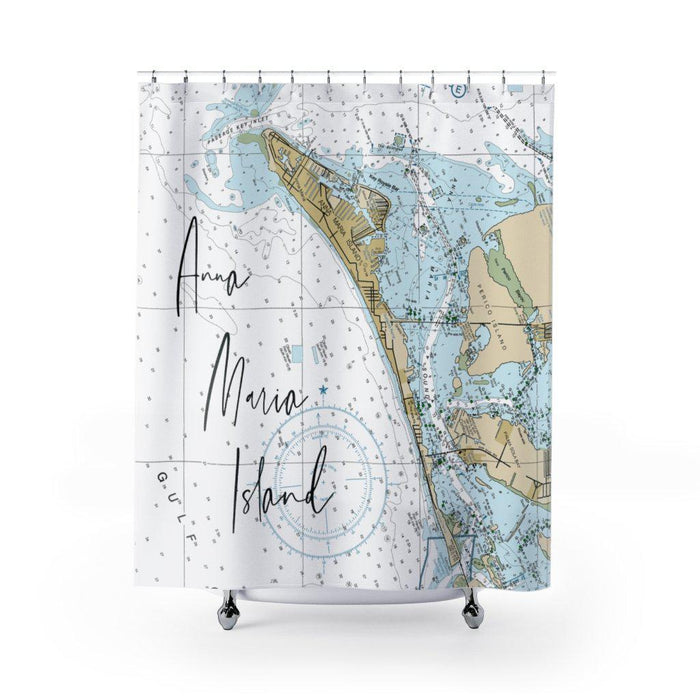 Anna Maria Island Nautical Map Shower Curtain
