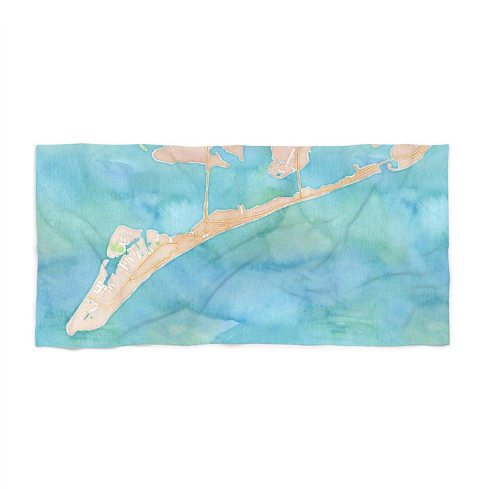 Anna Maria Island Watercolor Map Beach Towel