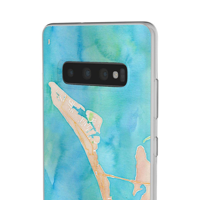 Anna Maria Island Watercolor Map Flexi Phone Case