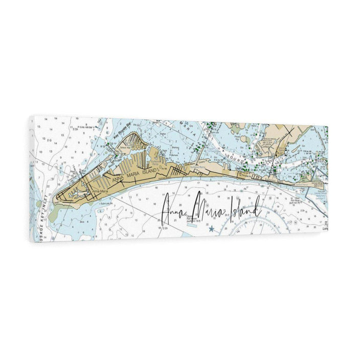 Anna Maria Island Nautical Chart Map Canvas Gallery Wrap
